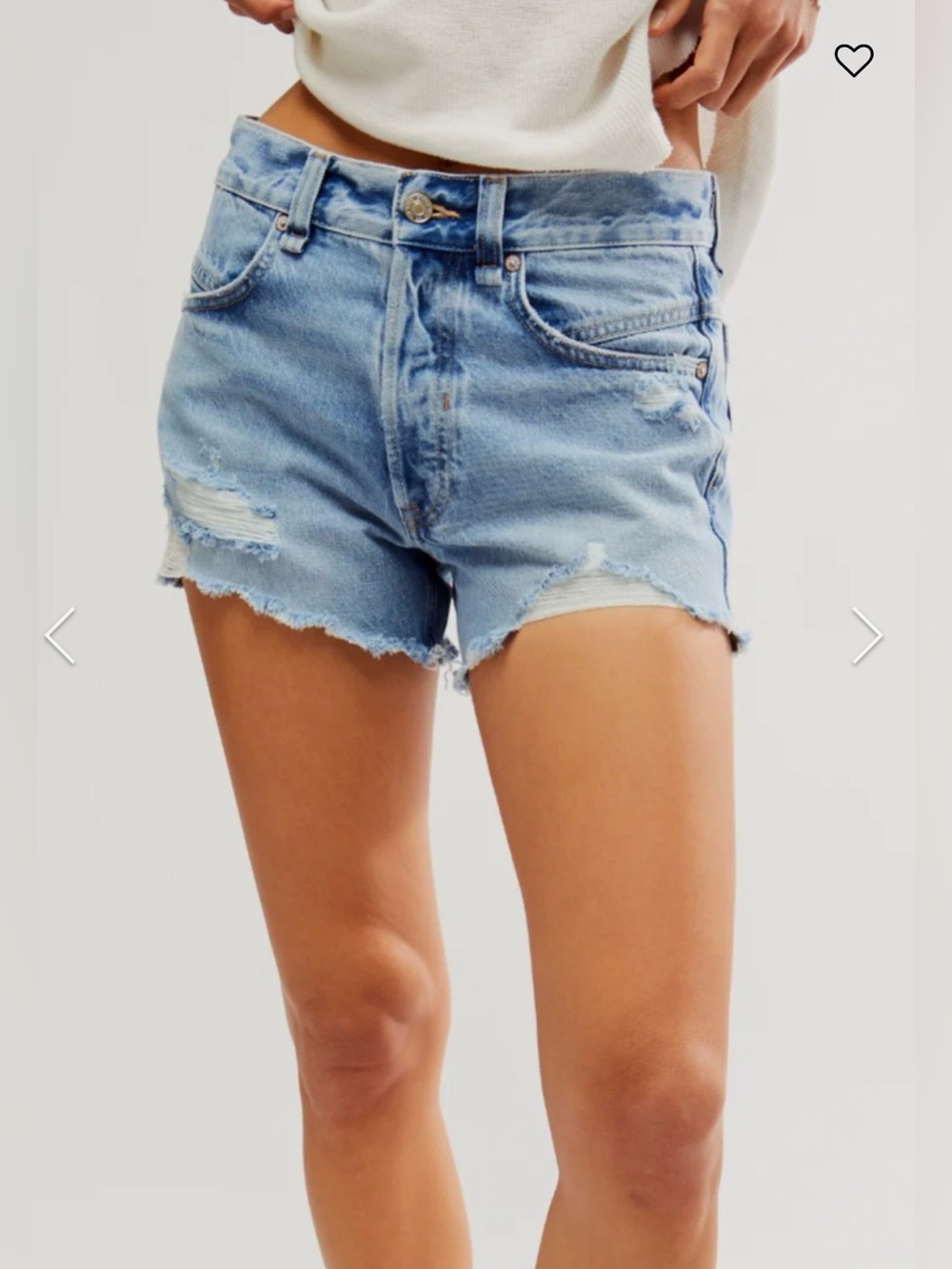 Free People Now Or Never Distressed Cutoff Frayed Denim Shorts 27